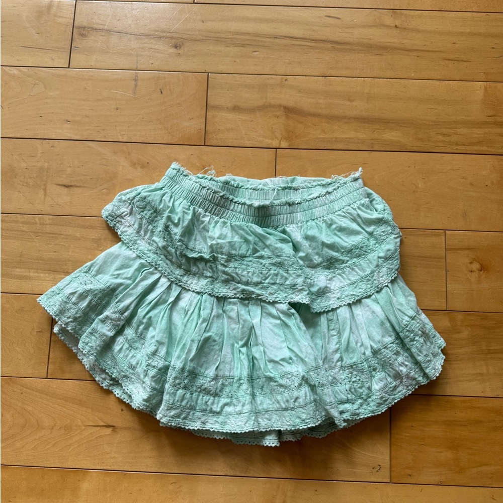 green loveshackfancy ruffle skirt